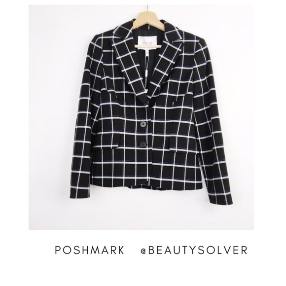 Derek Lam 10 Crosby Plaid Print Blazer, Size XL - Picture 4 of 11